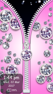 اسکرین شات 1 برنامه Diamond Zipper Lock Screen