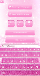 اسکرین شات برنامه Pink Glitter Keyboard 1