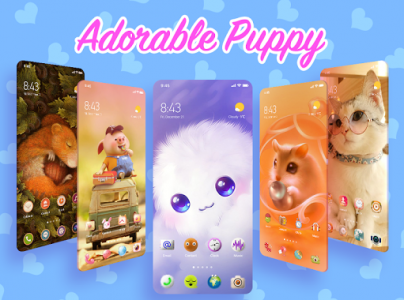 اسکرین شات برنامه Cute Pets Themes - customized cat&doggy Wallpapers 1
