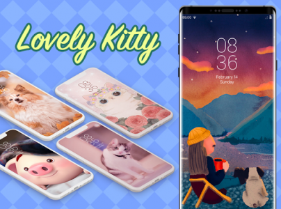 اسکرین شات برنامه Cute Pets Themes - customized cat&doggy Wallpapers 4