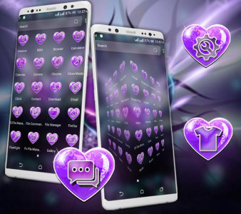 اسکرین شات برنامه Purple Heart Launcher Theme 3