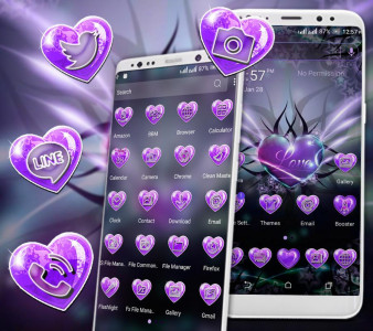 اسکرین شات برنامه Purple Heart Launcher Theme 2