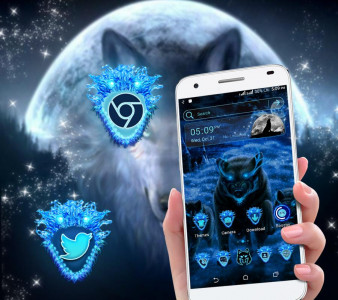 اسکرین شات برنامه Blue Wolf Launcher Theme 1