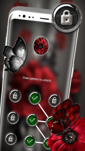 اسکرین شات برنامه Dark Red Flower Launcher Theme 4