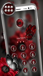 اسکرین شات برنامه Dark Red Flower Launcher Theme 5
