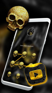 اسکرین شات برنامه Golden Skull Launcher Theme 4