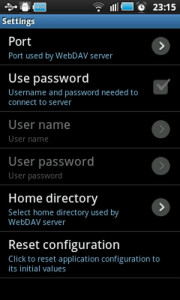 اسکرین شات برنامه WebDAV Server 3