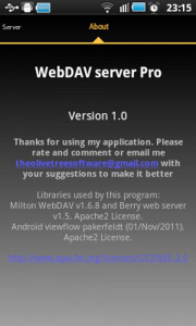اسکرین شات برنامه WebDAV Server 4