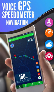 اسکرین شات برنامه Voice Gps navigation maps: HUD speedometer 8