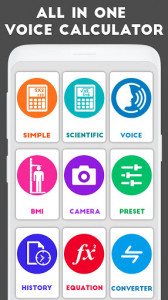 اسکرین شات برنامه All in one voice calculator: Camera, BMI, Presets 6
