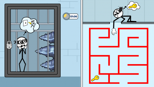اسکرین شات بازی Stickman Robber : Brain Puzzle 1