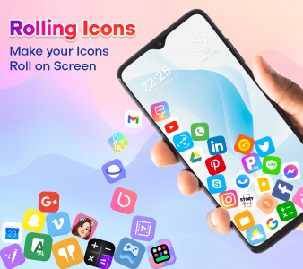 اسکرین شات 1 برنامه Rolling Icon: 3D Wallpaper