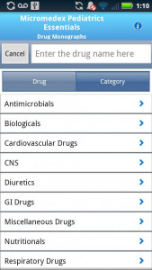 اسکرین شات برنامه IBM Micromedex Pediatrics 2