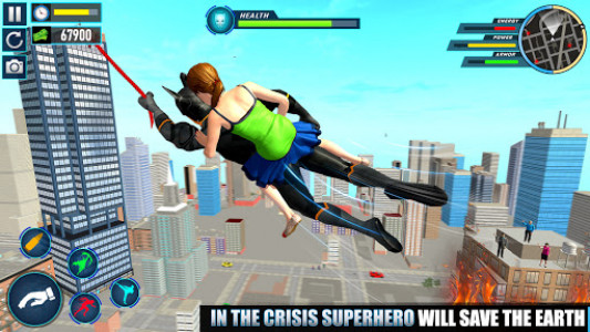 اسکرین شات برنامه Flying Police Rope Hero Robot Crime City War 1