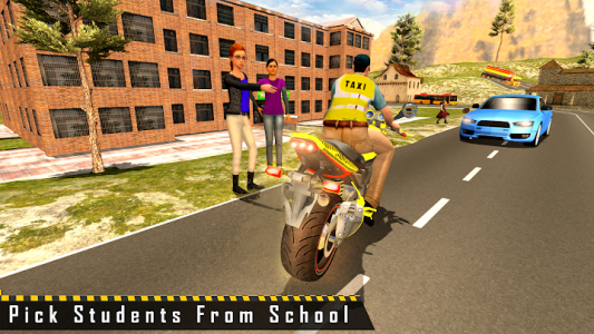 اسکرین شات برنامه Sports Bike Taxi Sim 3D - Free Taxi Driving Games 1
