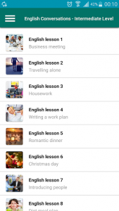 اسکرین شات برنامه Learning english conversation - Intermediate level 2