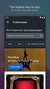 اسکرین شات برنامه Ticketmaster UK Event Tickets 1