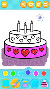 اسکرین شات برنامه Glitter Birthday Cake Coloring 5