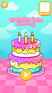 اسکرین شات برنامه Glitter Birthday Cake Coloring 1