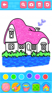 اسکرین شات برنامه Glitter House Coloring 4