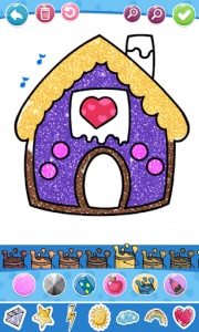 اسکرین شات برنامه Glitter House Coloring and Drawing 4