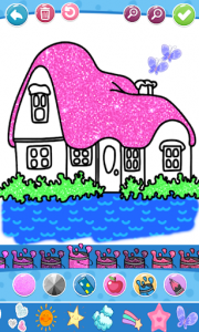 اسکرین شات برنامه Glitter House Coloring and Drawing 5