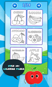 اسکرین شات برنامه Fruits Coloring Game & Drawing Book - Kids Game 3