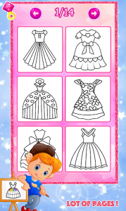 اسکرین شات برنامه Glitter Dress Coloring and Drawing 5