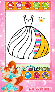 اسکرین شات برنامه Glitter Dress Coloring and Drawing 2