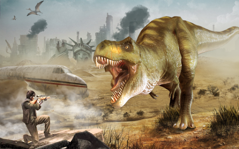 اسکرین شات برنامه Wild Dino Hunting: FPS hunting game 1