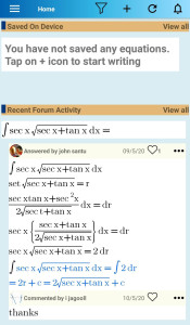 اسکرین شات 1 برنامه Equation Editor and Q&A Forum