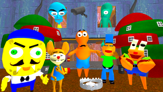 اسکرین شات 1 بازی Sponge Neighbor Escape 3D