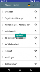 اسکرین شات برنامه German phrases - learn German language 5