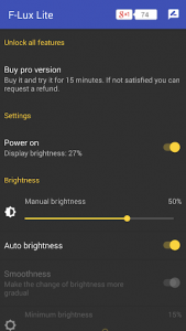 اسکرین شات برنامه Screen Brightness Control Lite 2