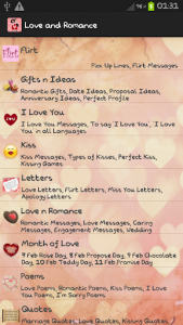 اسکرین شات برنامه Love Letters & Romantic Quotes 1