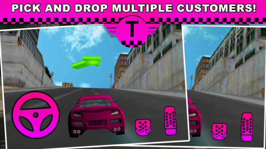 اسکرین شات بازی Pink Lady Crazy Taxi Driver 3D 1