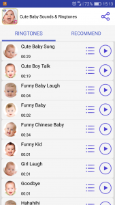 اسکرین شات برنامه Cute Baby Sounds & Ringtones 2