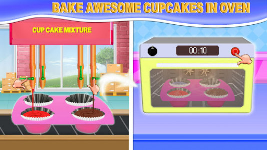 اسکرین شات بازی Rainbow Cupcake Factory: Bakery Food Maker Shop 5