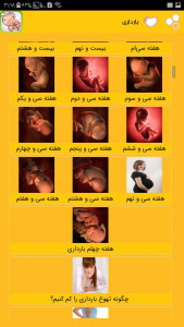 اسکرین شات برنامه بارداری هفته به هفته تقویم بارداری 1