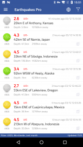 اسکرین شات برنامه Earthquakes 1