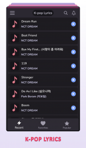 اسکرین شات برنامه K-pop Lyrics 5