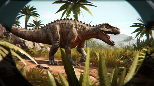 اسکرین شات 2 برنامه Angry Dinosaur Shooting Game