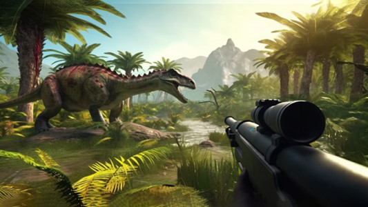 اسکرین شات برنامه Angry Dinosaur Shooting Game 3