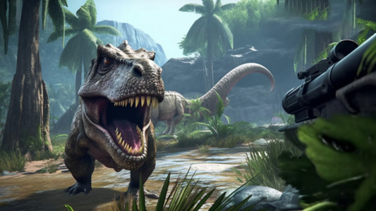 اسکرین شات 8 برنامه Angry Dinosaur Shooting Game