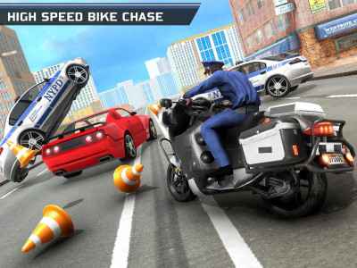 اسکرین شات برنامه US Police Gangster Bike Game 1