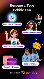 اسکرین شات برنامه Bobble AI Keyboard Memes, Gifs 1