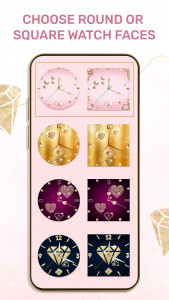 اسکرین شات 1 برنامه Diamond Gold Watch Face