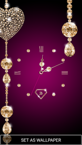 اسکرین شات برنامه Gold Diamond Moving Clock Wallpaper 5