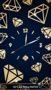 اسکرین شات برنامه Gold Diamond Moving Clock Wallpaper 3