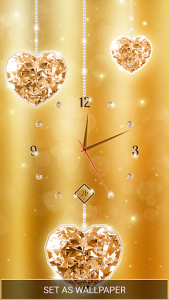 اسکرین شات برنامه Gold Diamond Moving Clock Wallpaper 2